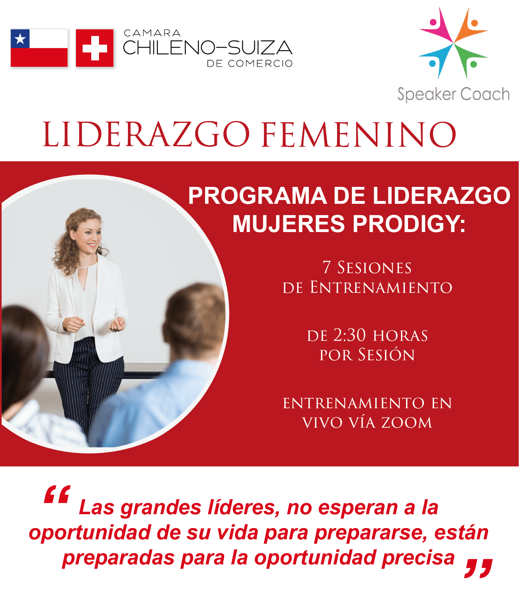 Programa de entrenamiento de Liderazgo Femenino 2020 - Cámara Chileno Suiza de Comercio