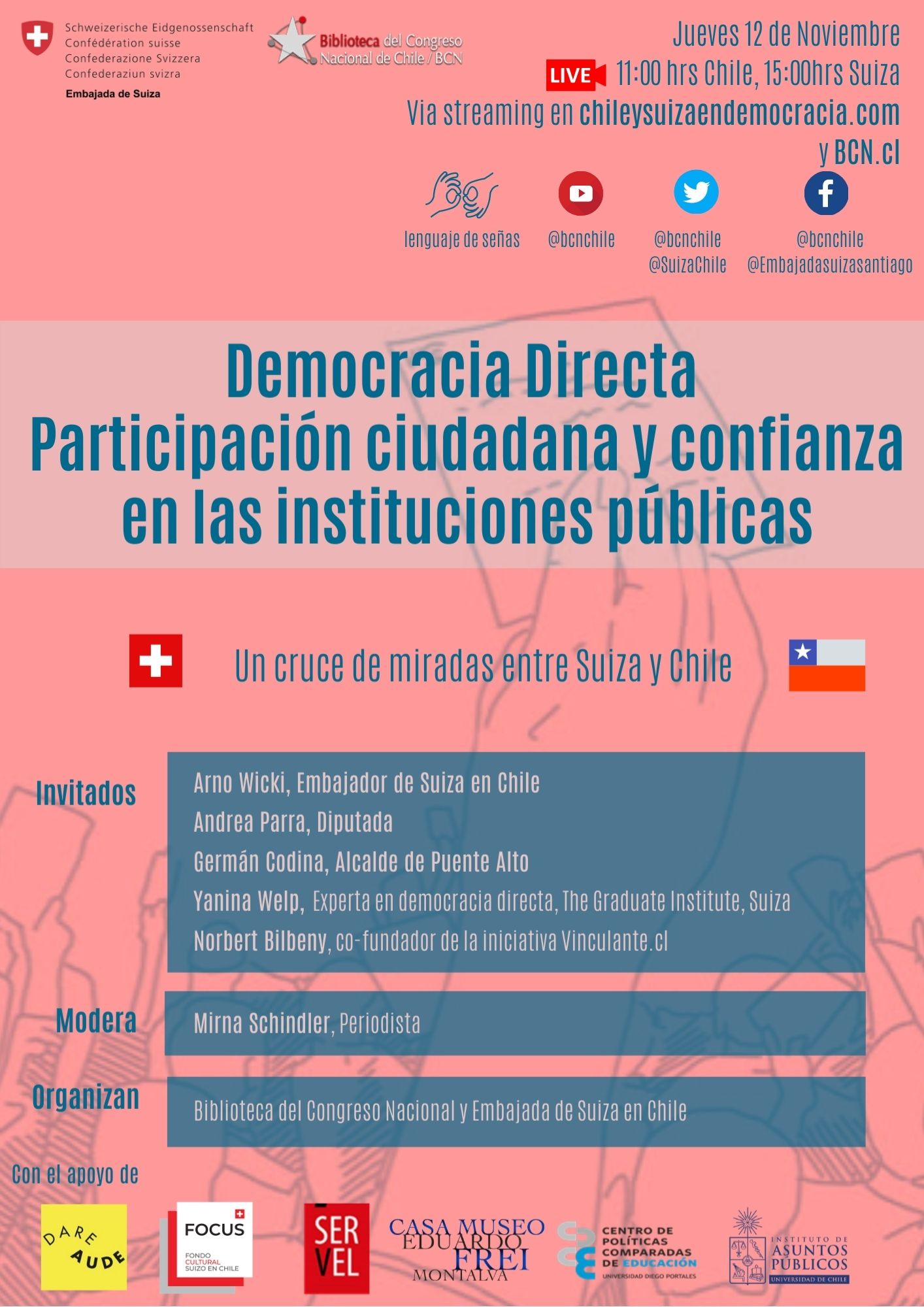 lanzamiento de la exposición "Chile y Suiza en Democracia"