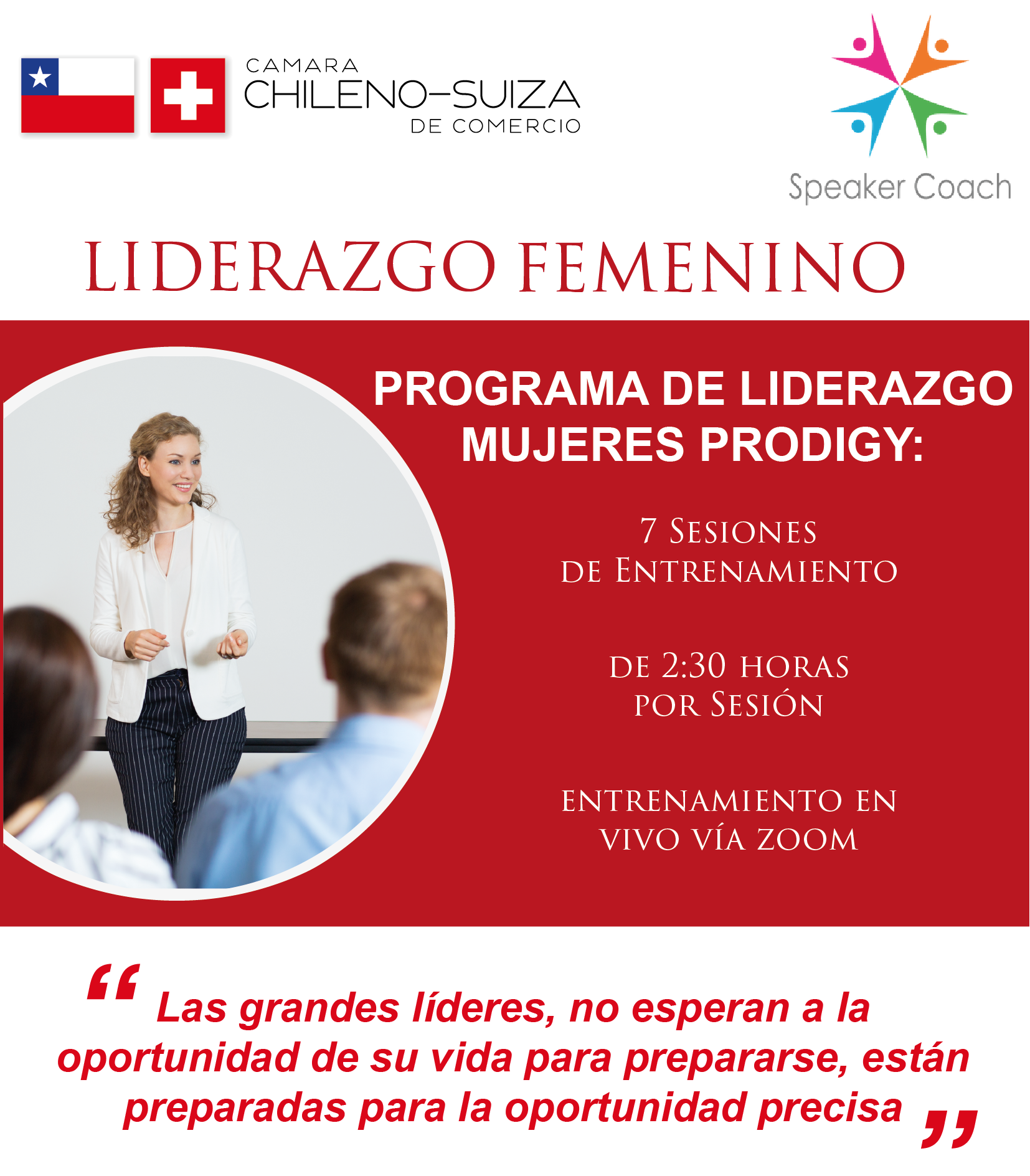 Programa de entrenamiento de Liderazgo Femenino 2020 - Cámara Chileno Suiza de Comercio